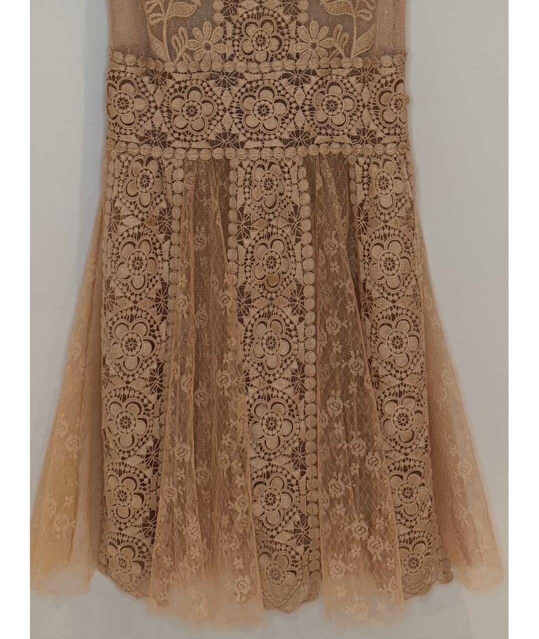 RED VALENTINO Бежевое кружевное вечернее платье, фото 4