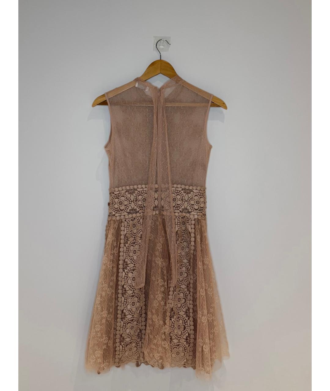 RED VALENTINO Бежевое кружевное вечернее платье, фото 2