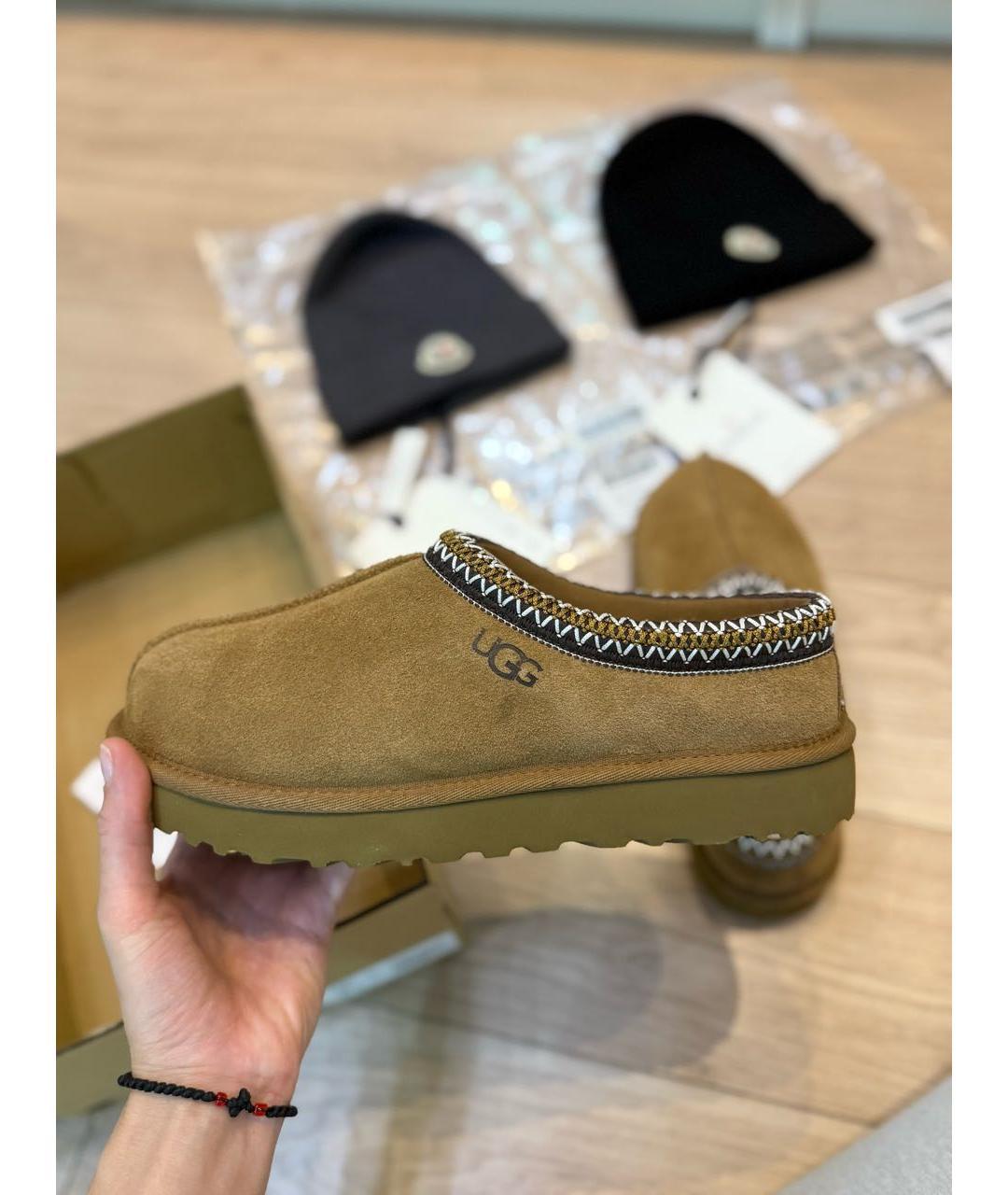 UGG AUSTRALIA Коричневые замшевые слипоны, фото 5