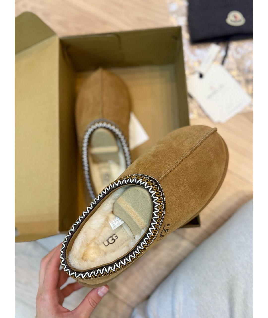 UGG AUSTRALIA Коричневые замшевые слипоны, фото 6