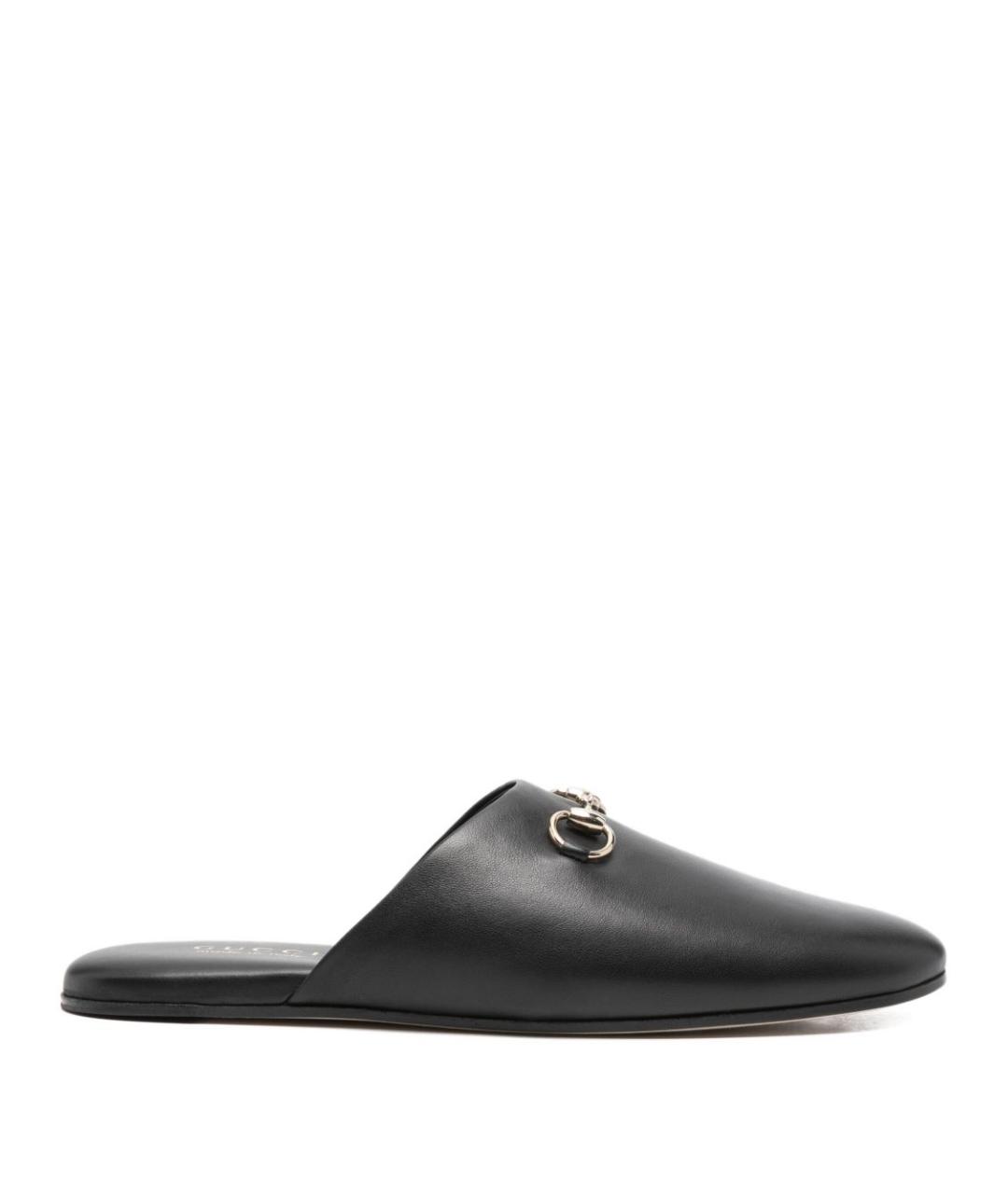 GUCCI Черные кожаные мюли, фото 1