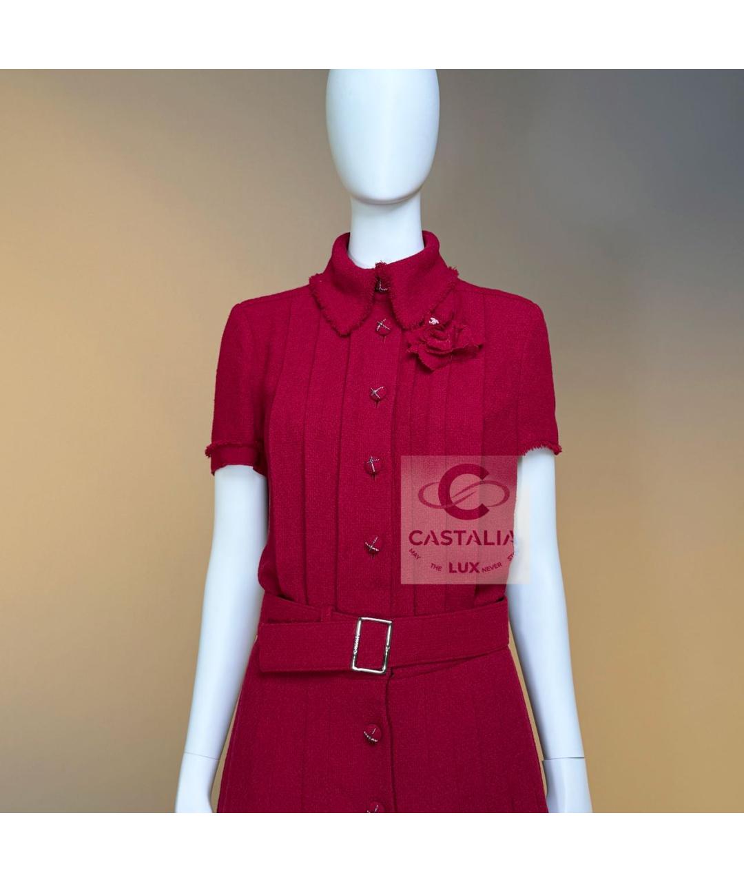 CHANEL Бордовое твидовое коктейльное платье, фото 5