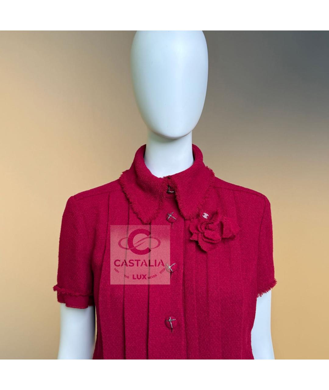 CHANEL Бордовое твидовое коктейльное платье, фото 7