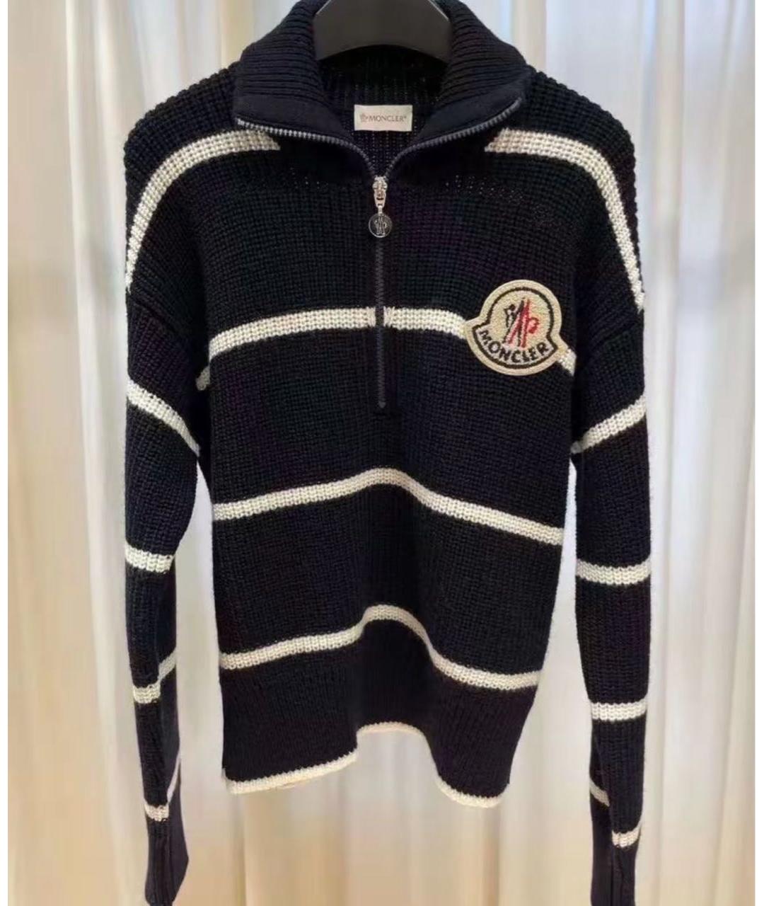 MONCLER Темно-синий шерстяной джемпер / свитер, фото 7