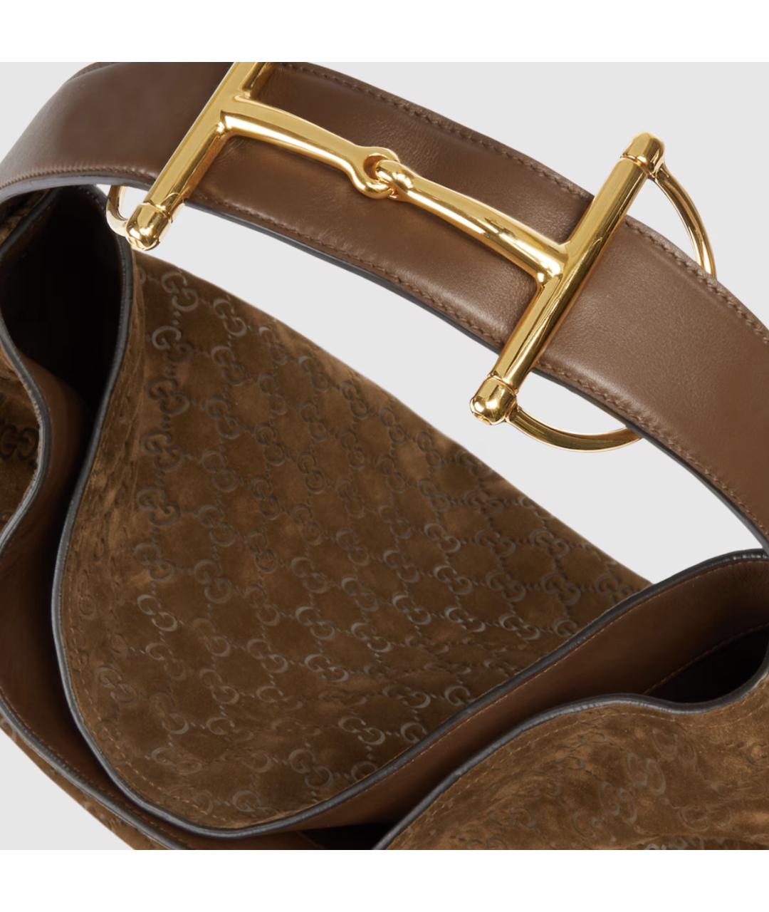 GUCCI Коричневая замшевая сумка тоут, фото 4