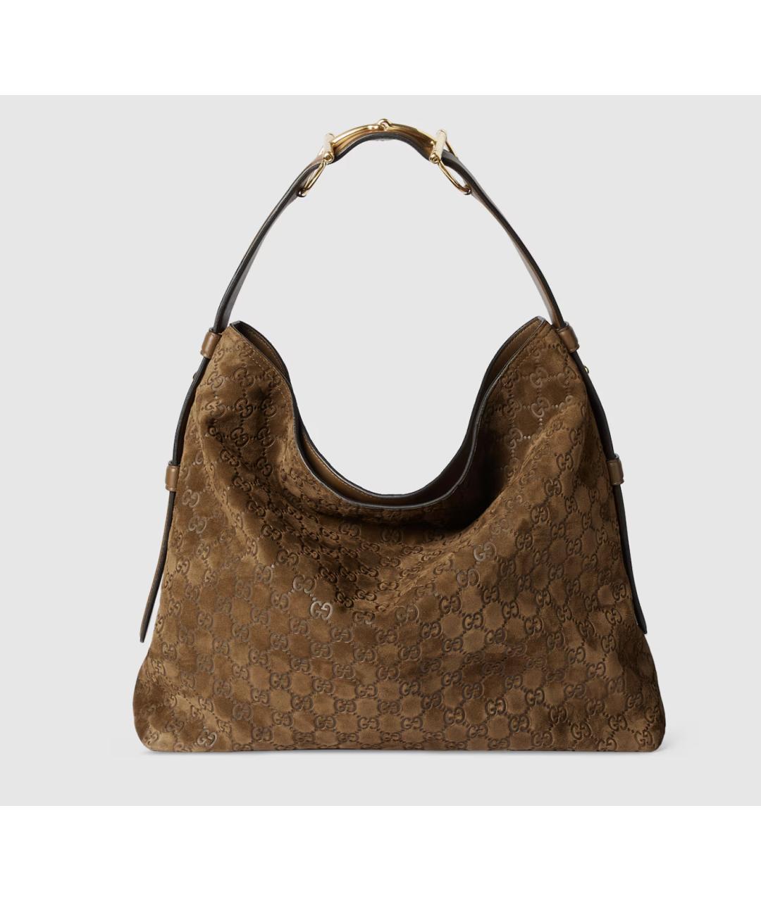 GUCCI Коричневая замшевая сумка тоут, фото 8