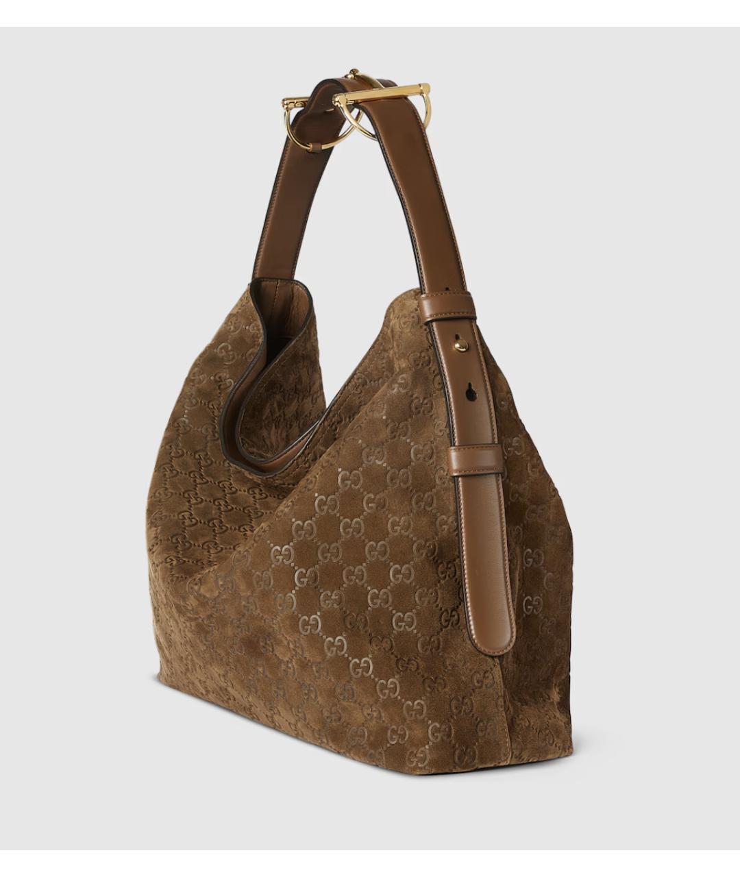 GUCCI Коричневая замшевая сумка тоут, фото 2