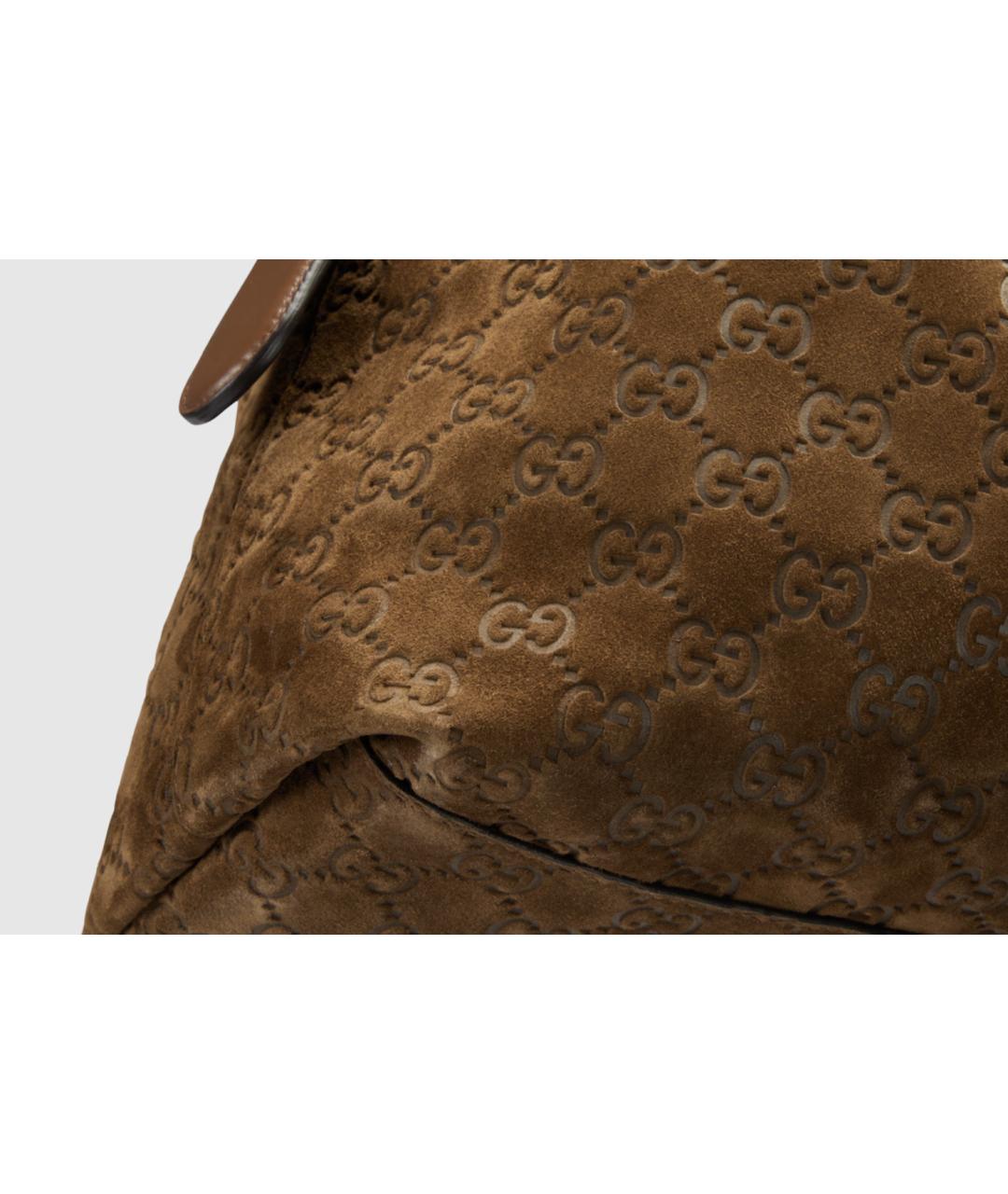 GUCCI Коричневая замшевая сумка тоут, фото 7