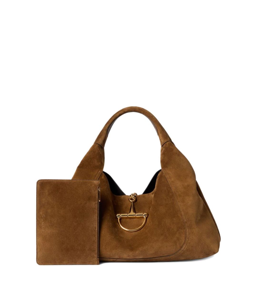 GUCCI Коричневая замшевая сумка через плечо, фото 5