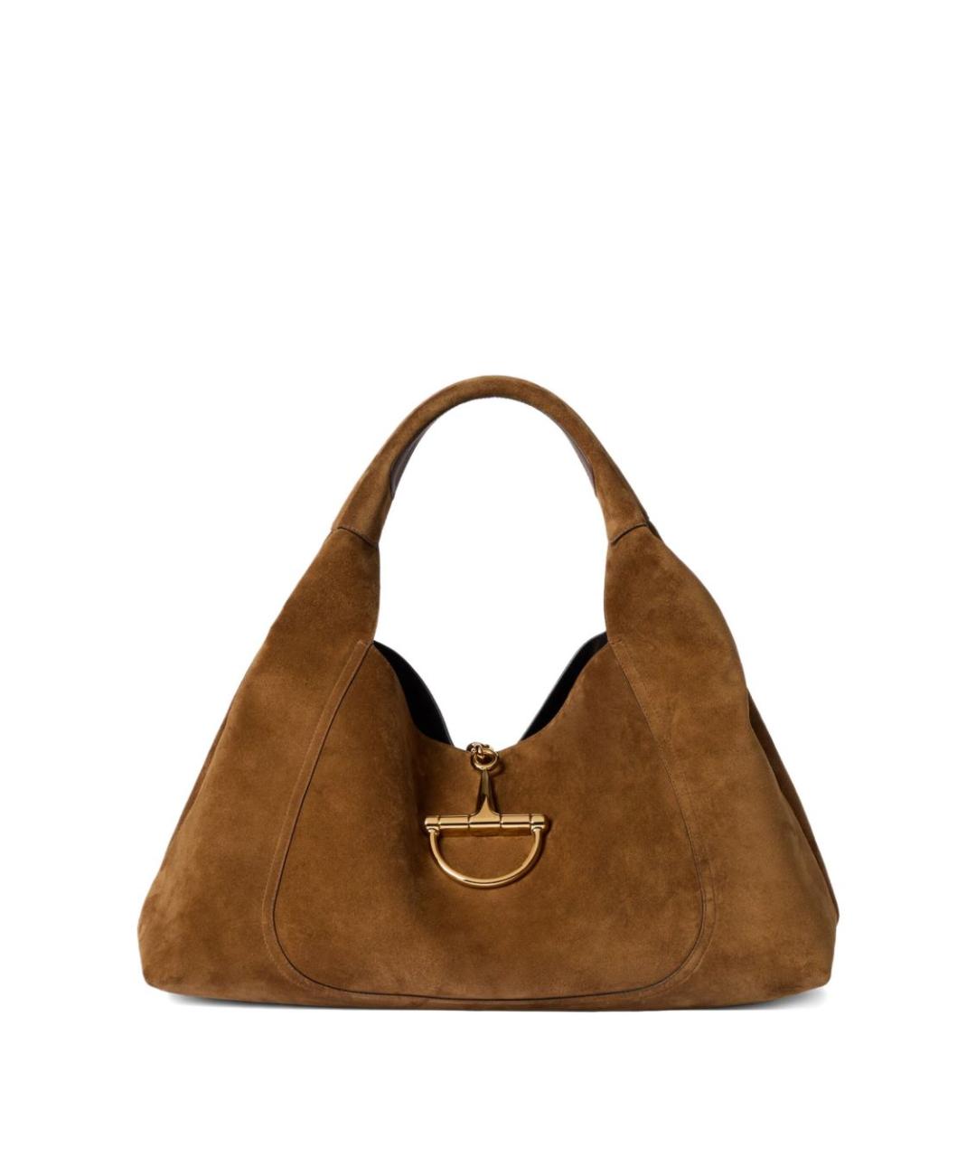 GUCCI Коричневая замшевая сумка через плечо, фото 1