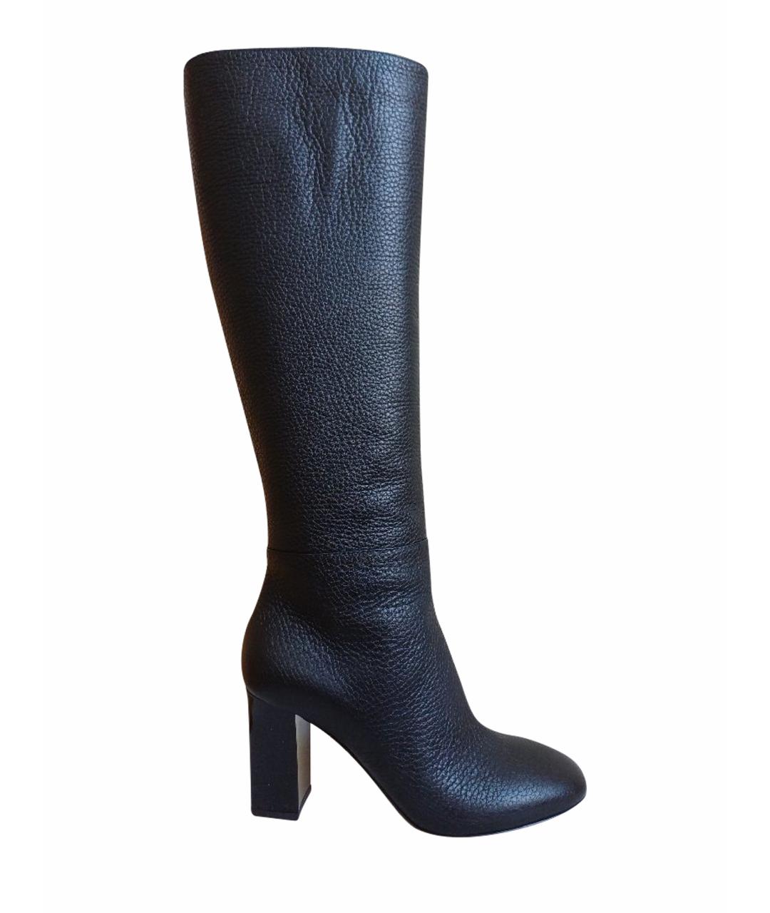 POLLINI Черные кожаные сапоги, фото 1