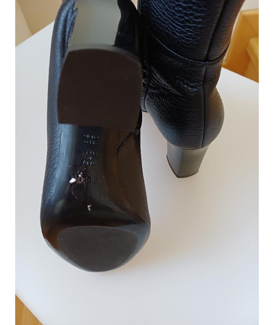 POLLINI Черные кожаные сапоги, фото 7