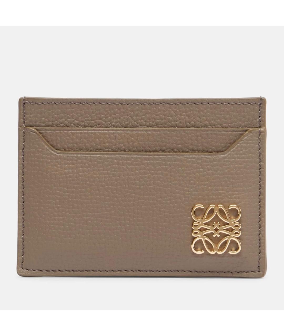 LOEWE Бежевая кожаная визитница, фото 6