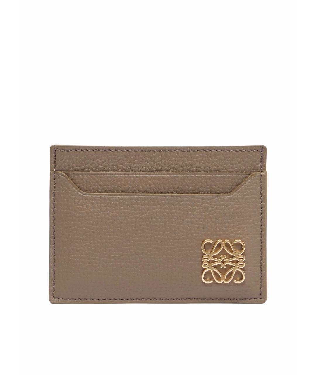 LOEWE Бежевая кожаная визитница, фото 1