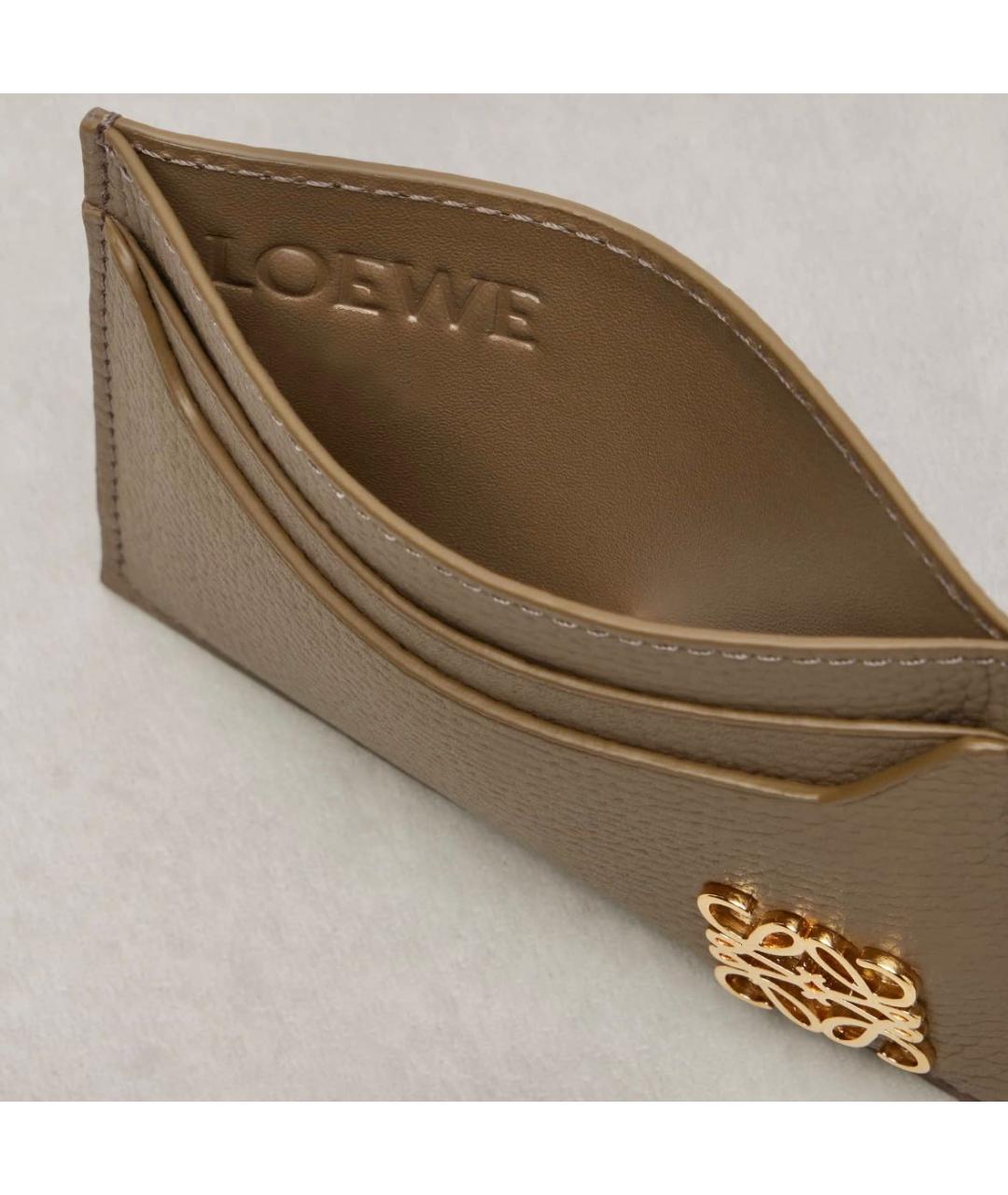 LOEWE Бежевая кожаная визитница, фото 4