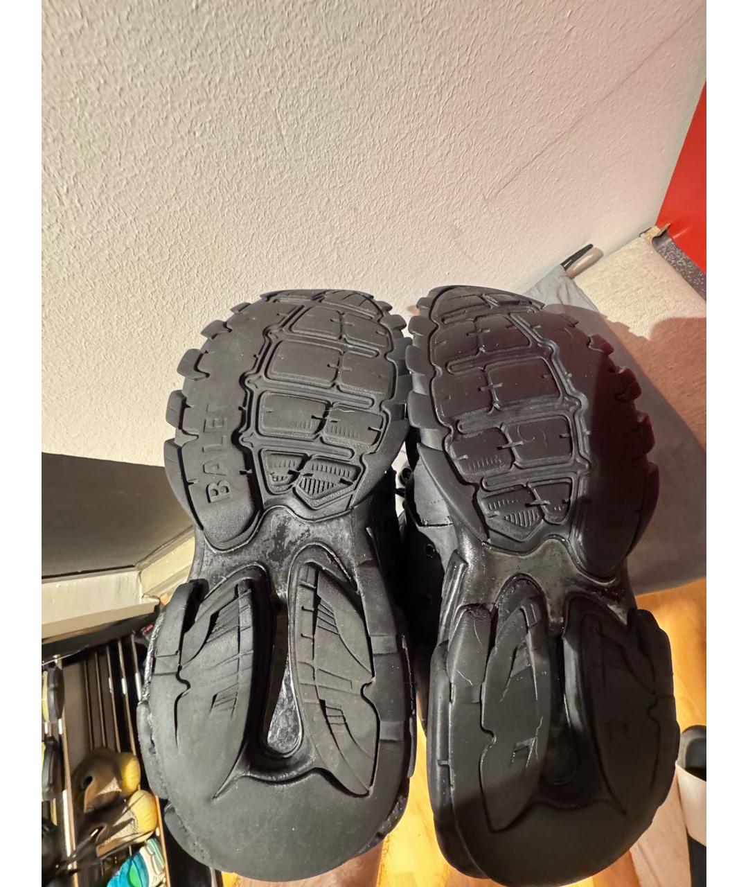 BALENCIAGA Черные кожаные высокие кроссовки / кеды, фото 6