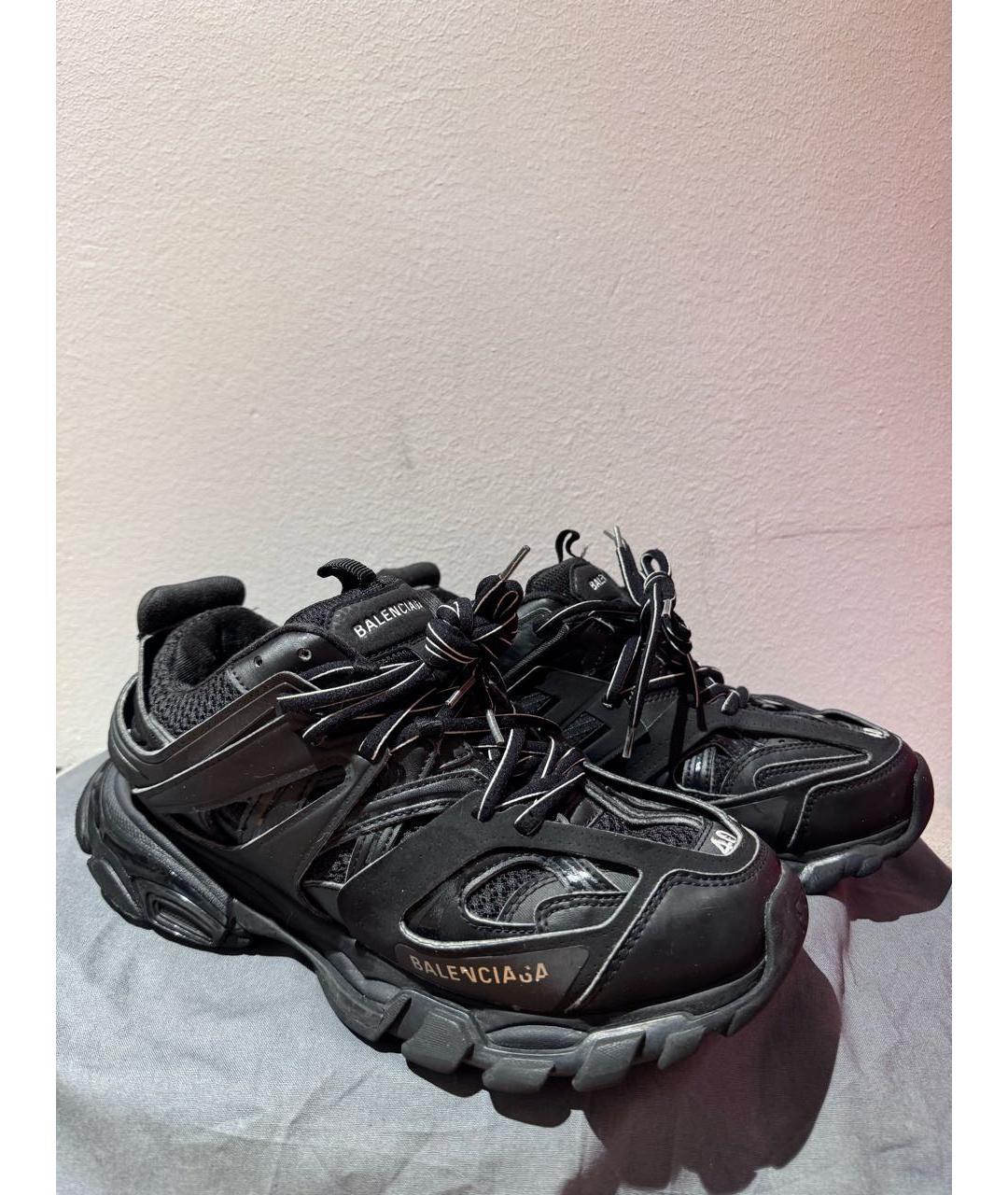 BALENCIAGA Черные кожаные высокие кроссовки / кеды, фото 9