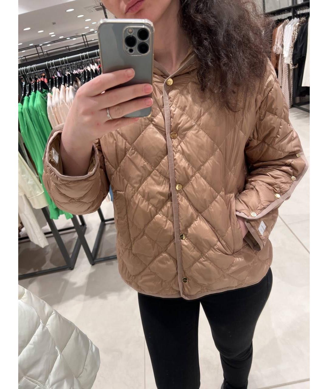 MAX MARA THE CUBE Коричневая полиамидовая куртка, фото 2