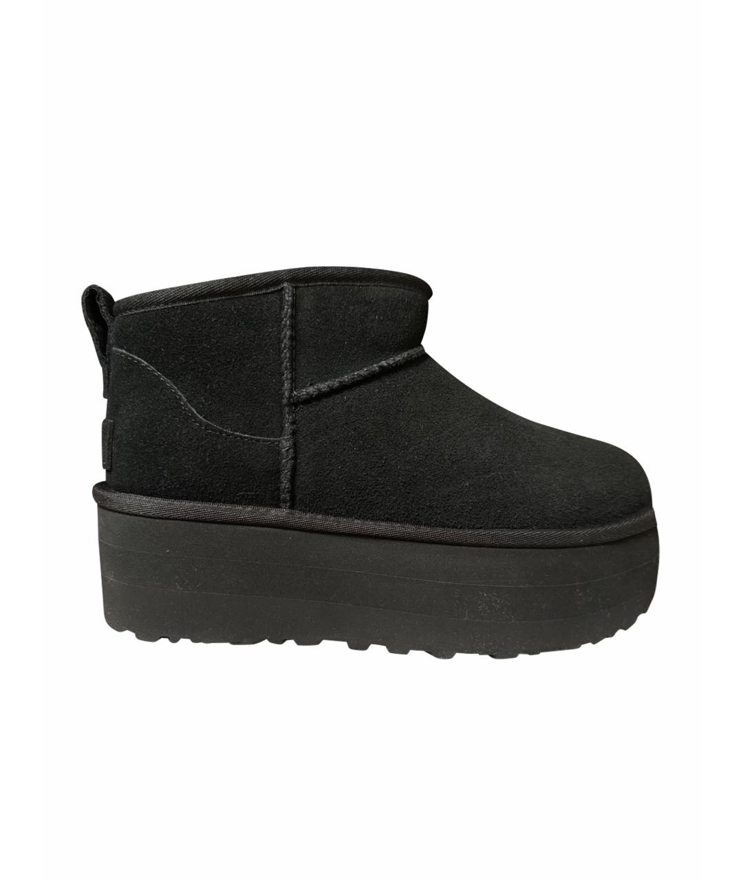 UGG AUSTRALIA Черные нубуковые полусапоги, фото 1