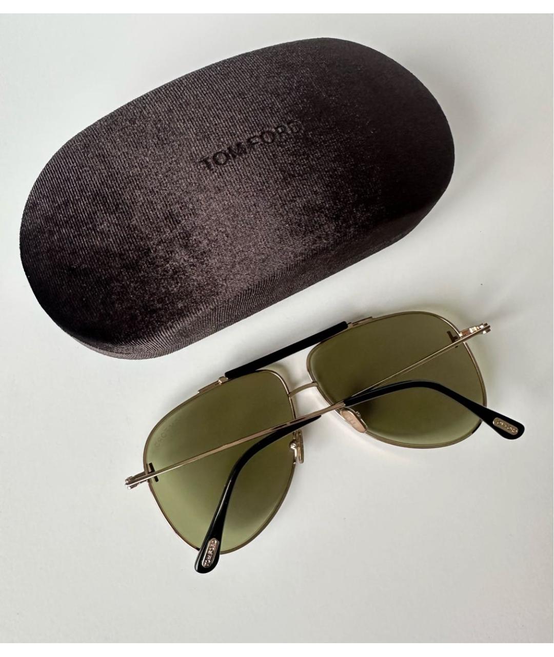 TOM FORD Зеленые металлические солнцезащитные очки, фото 6