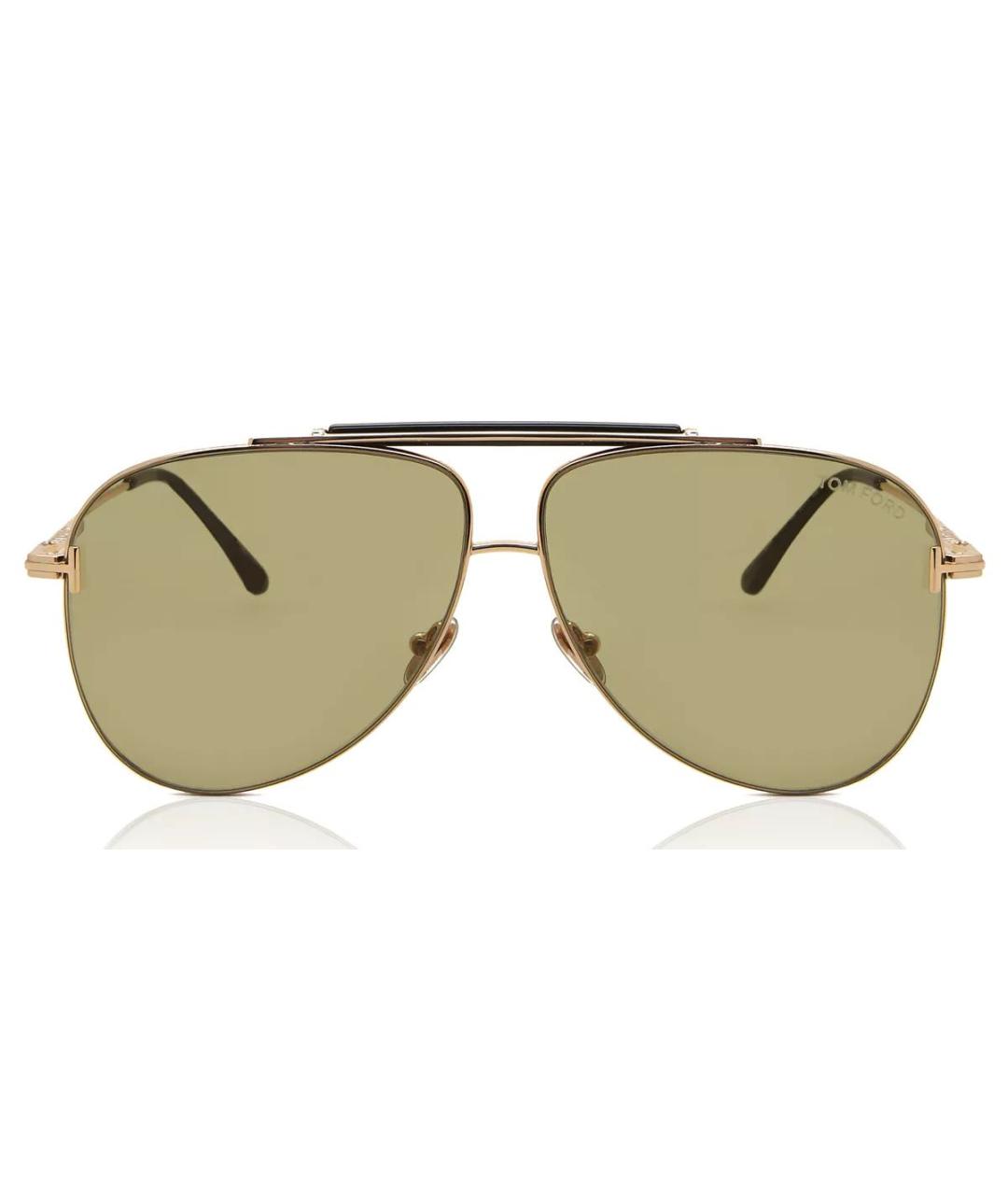 TOM FORD Зеленые металлические солнцезащитные очки, фото 9