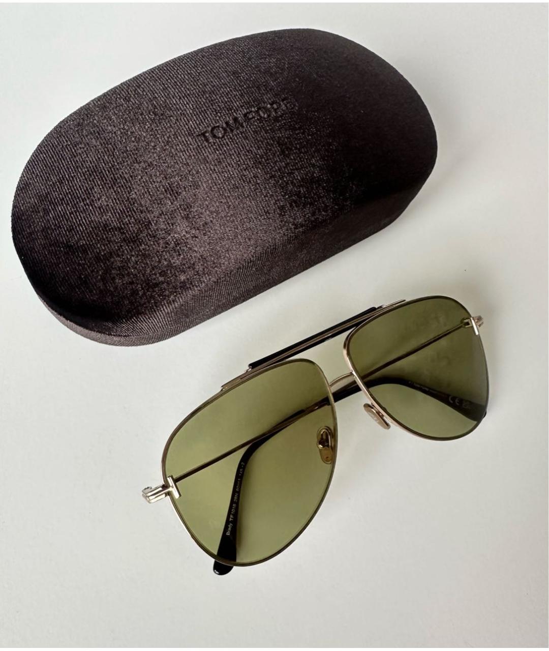 TOM FORD Зеленые металлические солнцезащитные очки, фото 7