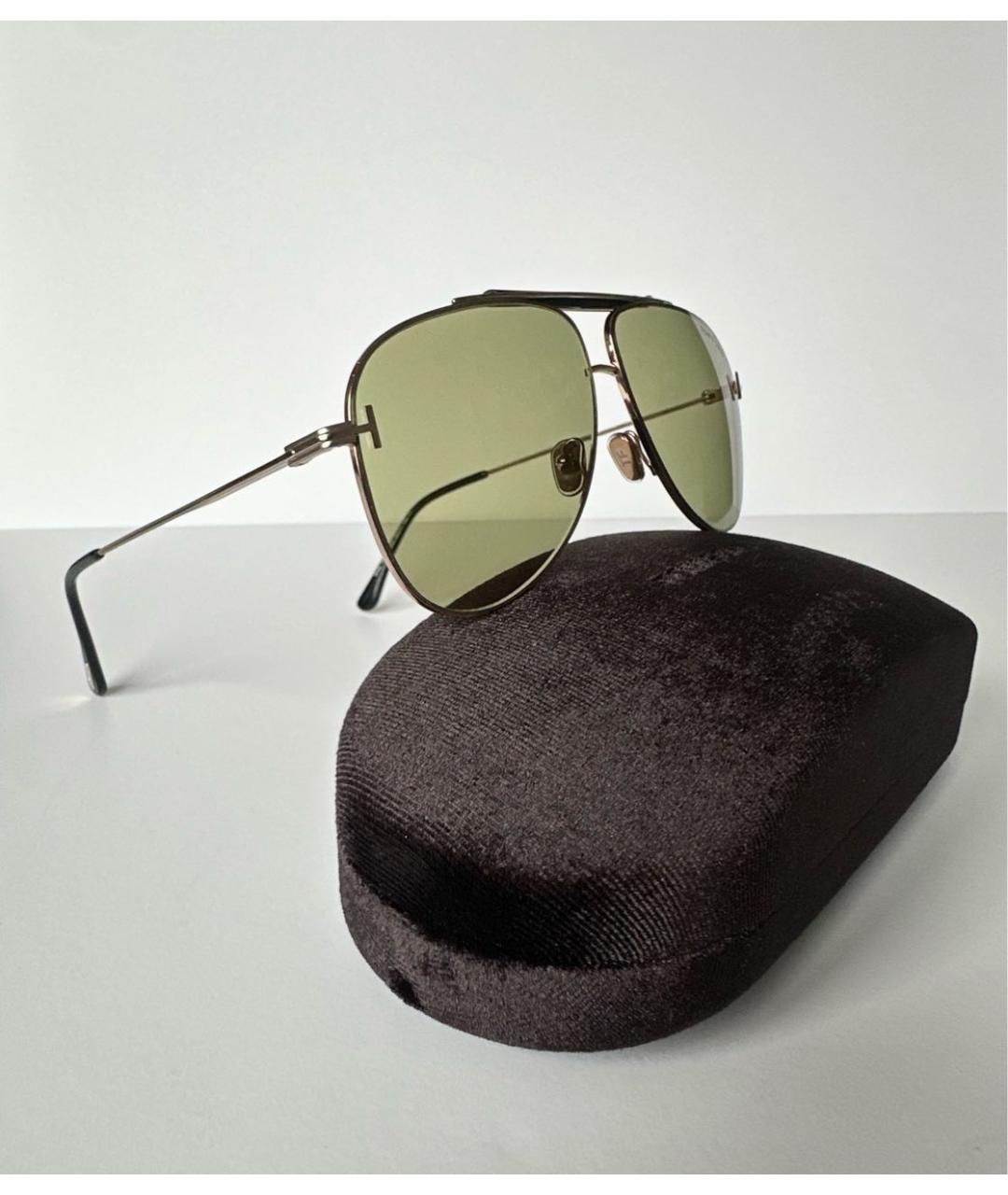 TOM FORD Зеленые металлические солнцезащитные очки, фото 5