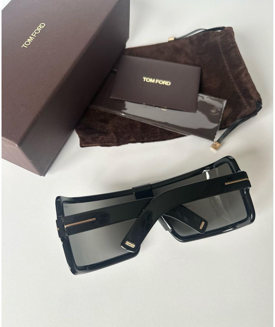 TOM FORD Черные пластиковые солнцезащитные очки, фото 5