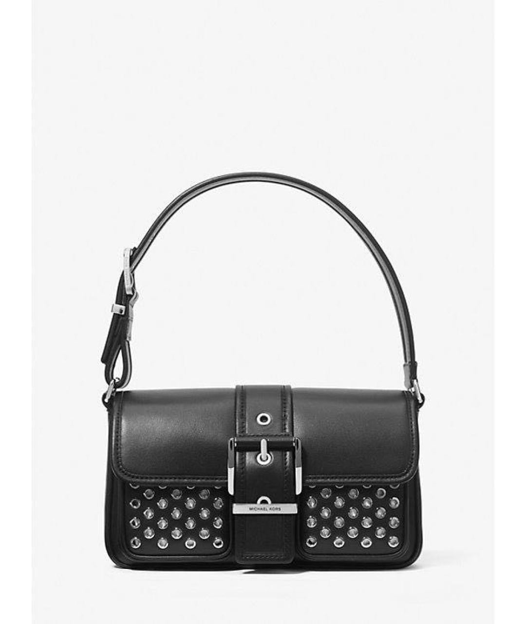 MICHAEL KORS Черная кожаная сумка с короткими ручками, фото 7
