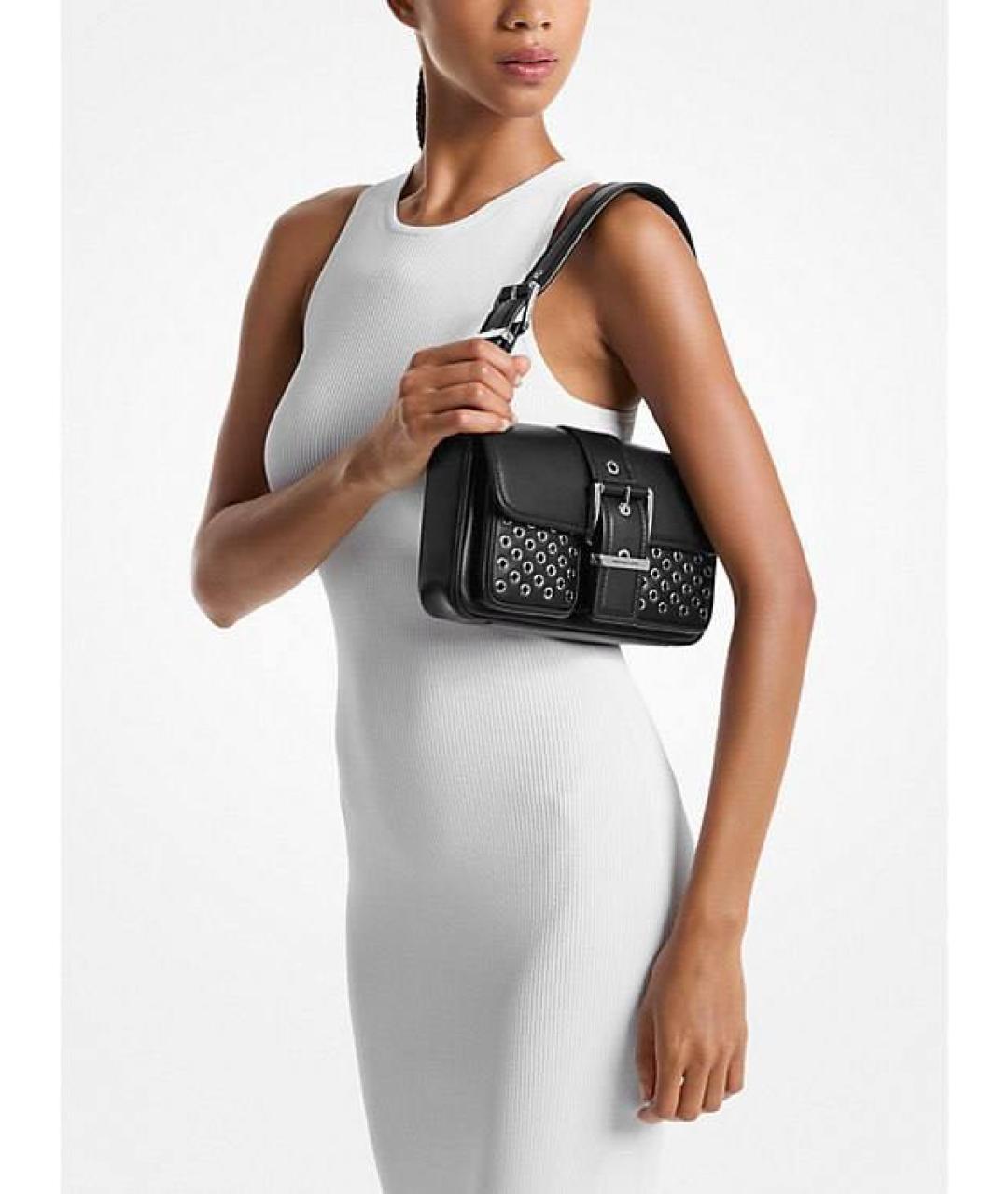 MICHAEL KORS Черная кожаная сумка с короткими ручками, фото 3