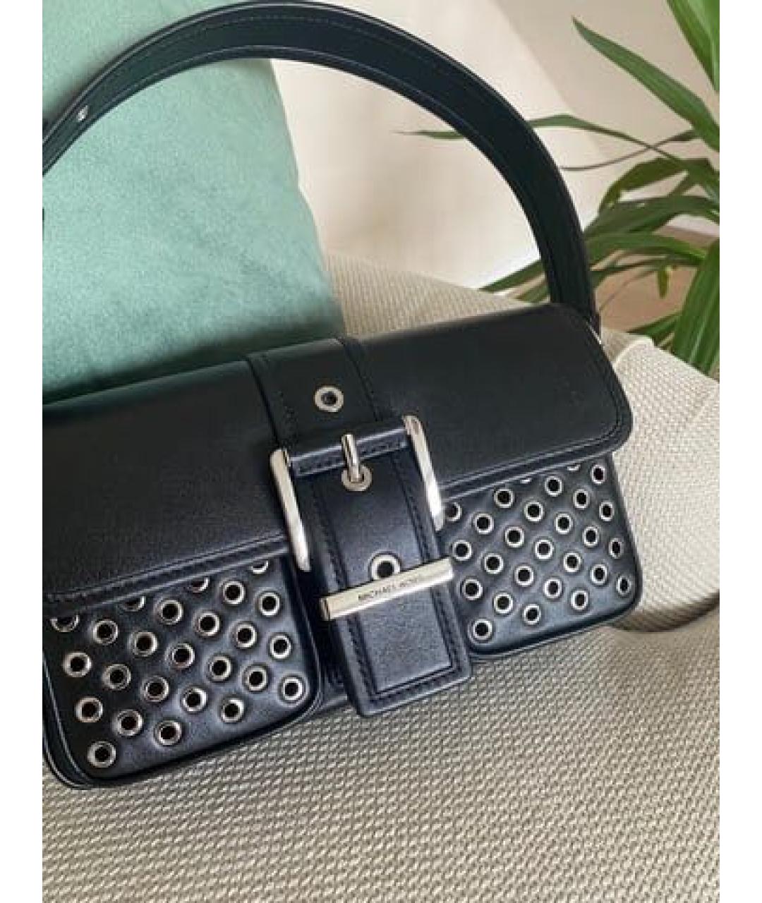MICHAEL KORS Черная кожаная сумка с короткими ручками, фото 5