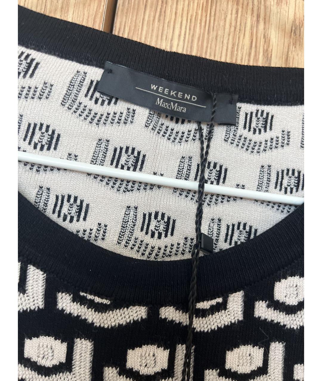 WEEKEND MAX MARA Черное вискозное повседневное платье, фото 3