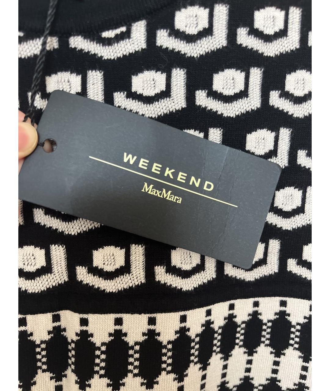 WEEKEND MAX MARA Черное вискозное повседневное платье, фото 8