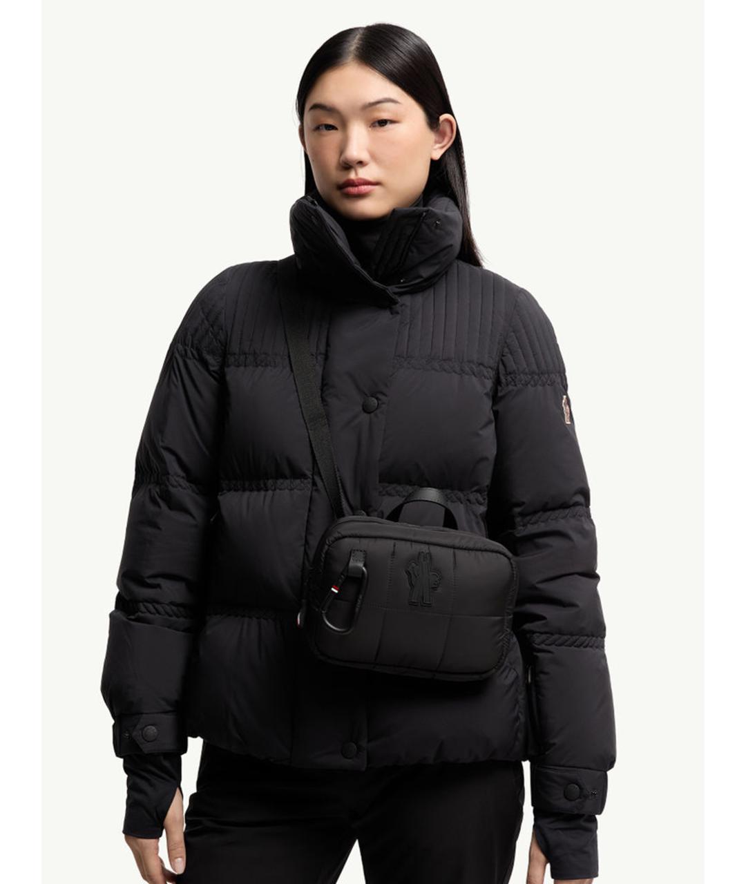 MONCLER Черная тканевая поясная сумка, фото 2