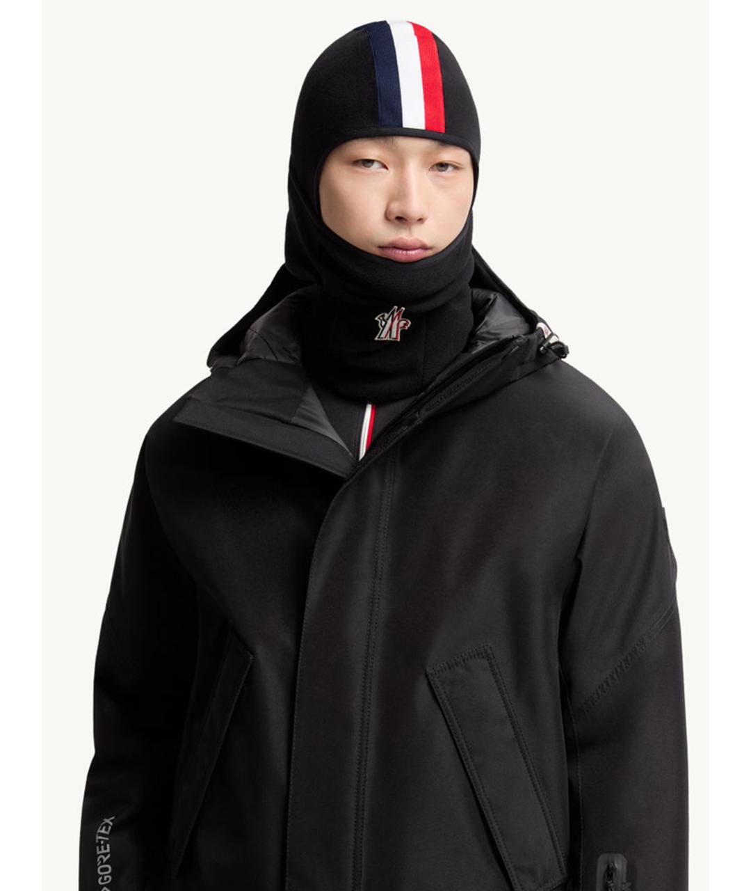 MONCLER Черная синтетическая шапка, фото 2