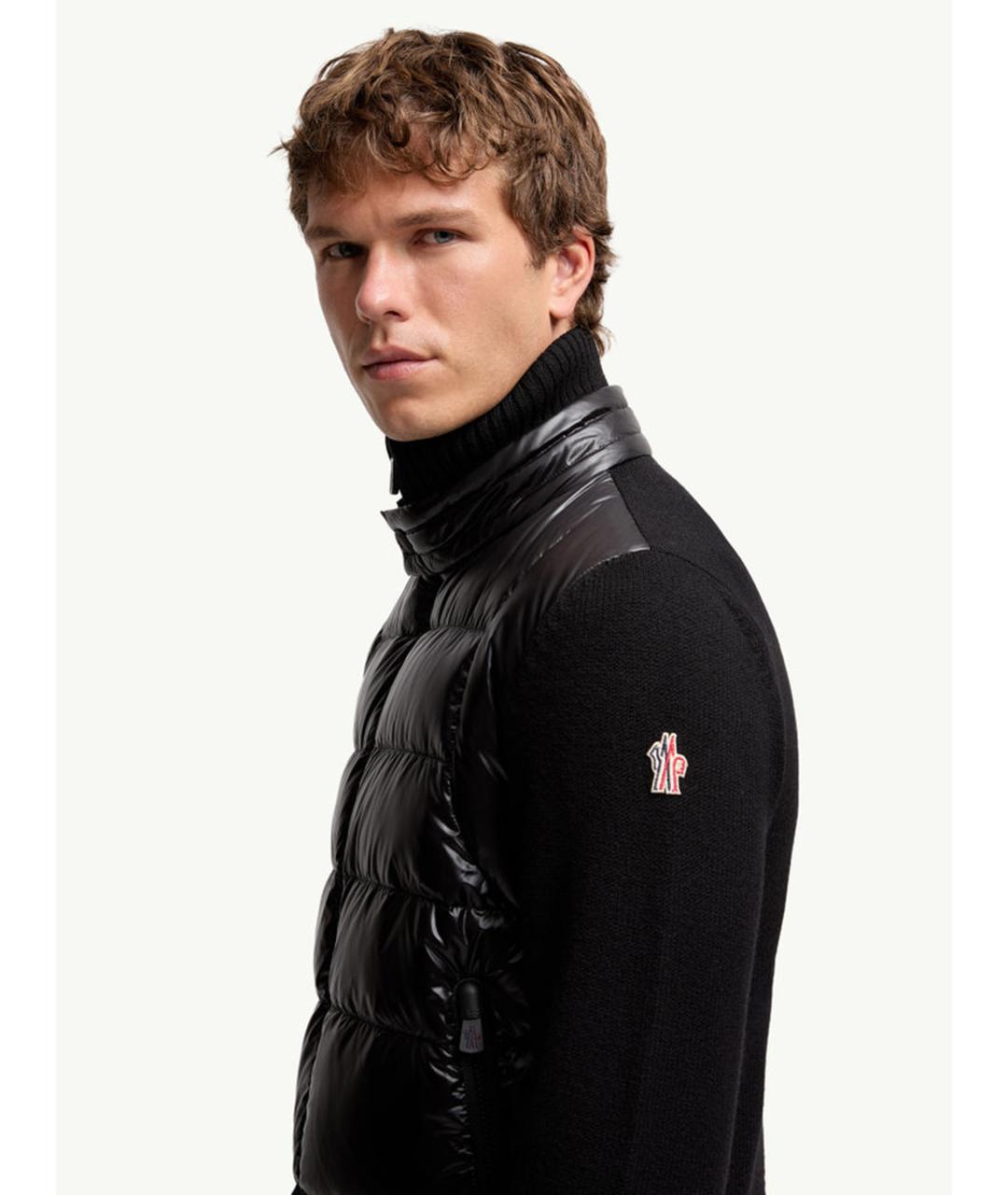 MONCLER Черный шерстяной кардиган, фото 6