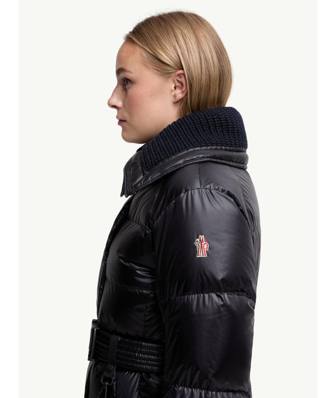 MONCLER Темно-синий полиамидовый пуховик, фото 5