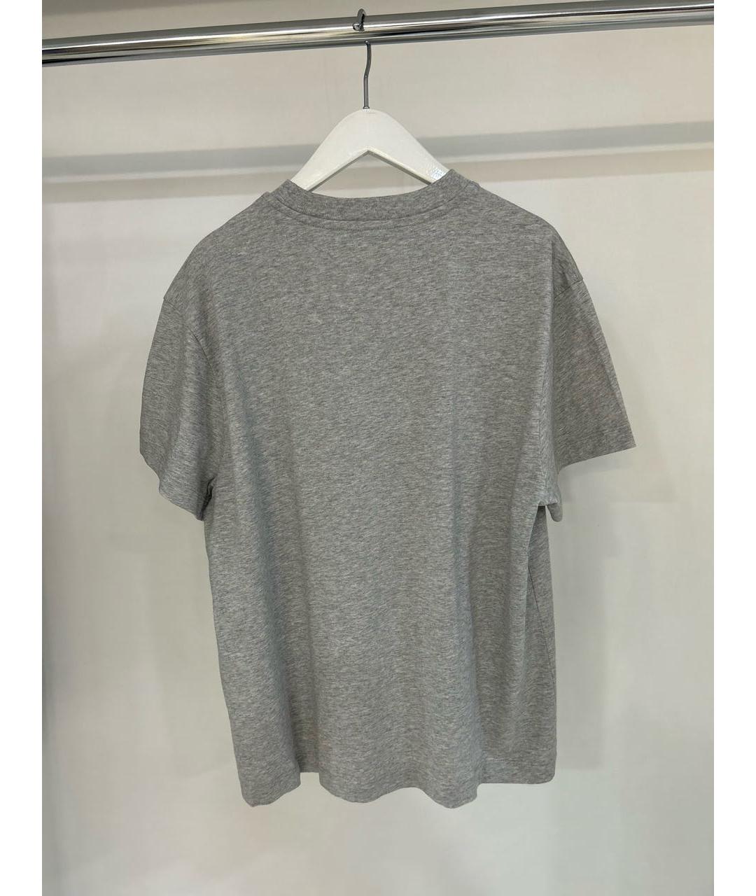 JIL SANDER Серая хлопковая футболка, фото 2