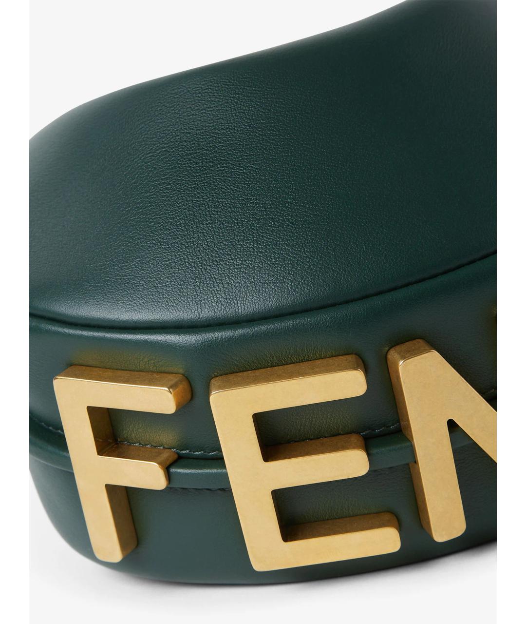 FENDI Зеленая кожаная сумка через плечо, фото 5