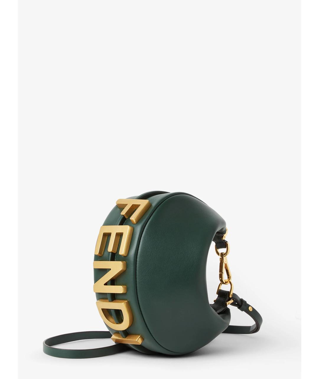 FENDI Зеленая кожаная сумка через плечо, фото 3