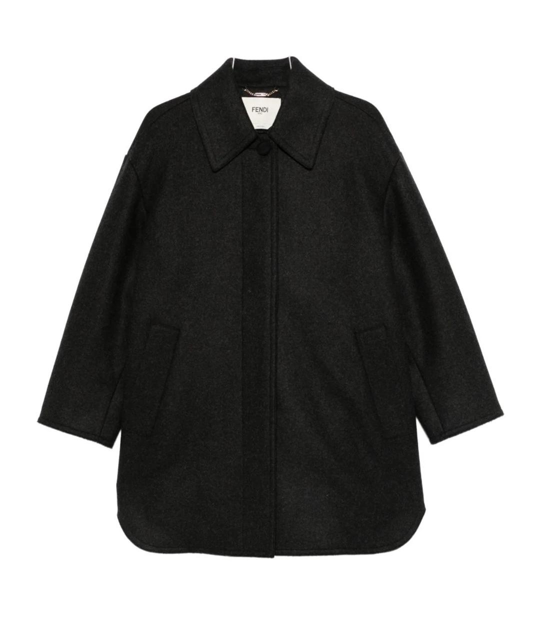 FENDI Серое вискозное пальто, фото 1