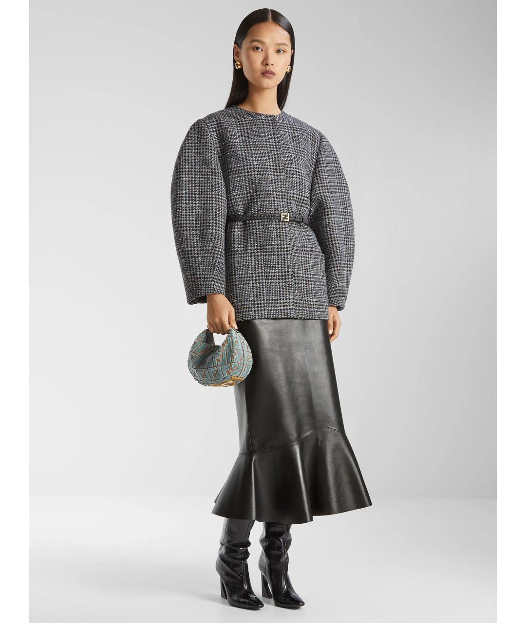 FENDI Бирюзовая жаккардовая сумка через плечо, фото 6