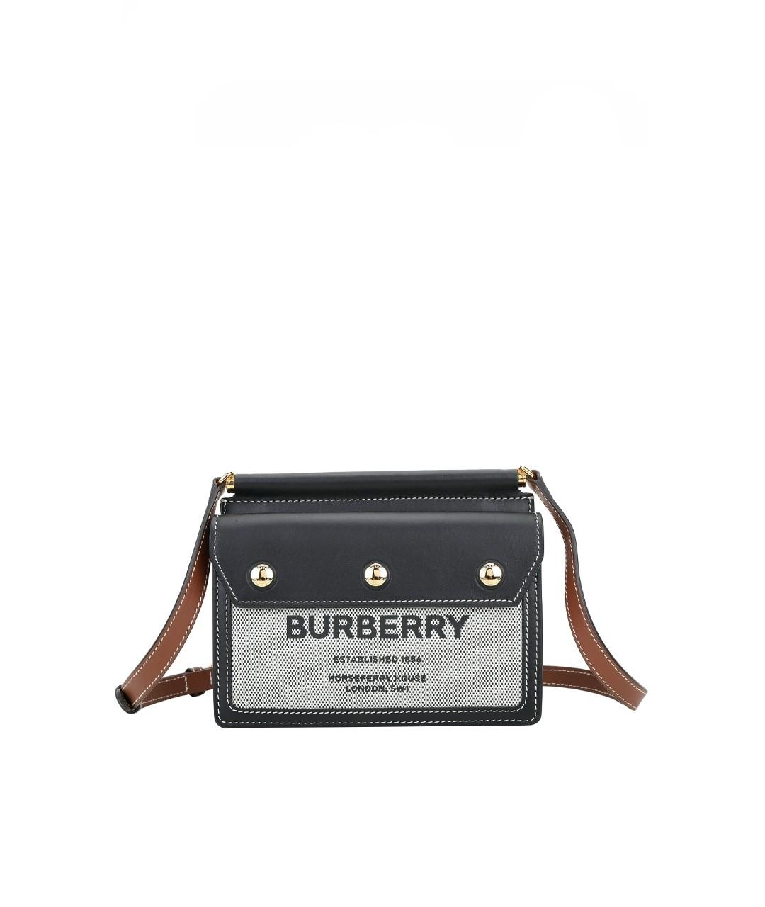 BURBERRY Черная кожаная сумка через плечо, фото 10