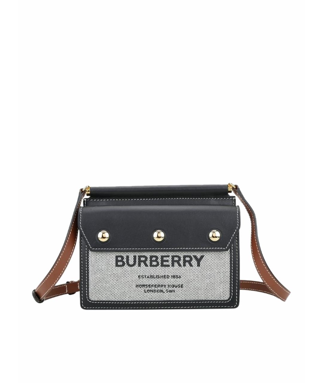 BURBERRY Черная кожаная сумка через плечо, фото 1