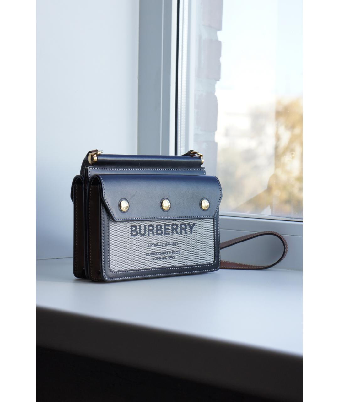 BURBERRY Черная кожаная сумка через плечо, фото 4