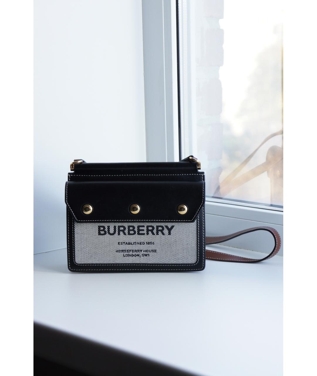 BURBERRY Черная кожаная сумка через плечо, фото 2