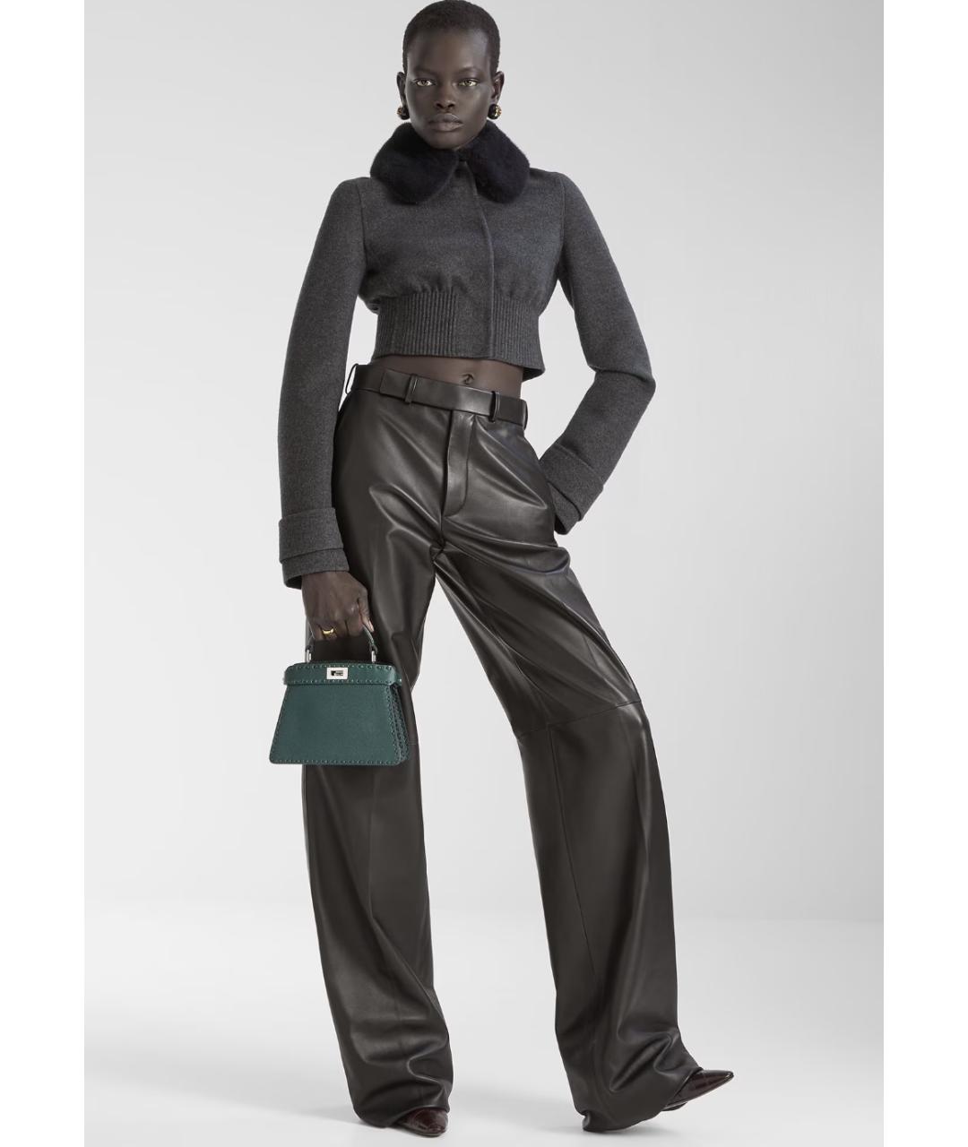 FENDI Зеленая кожаная сумка тоут, фото 6