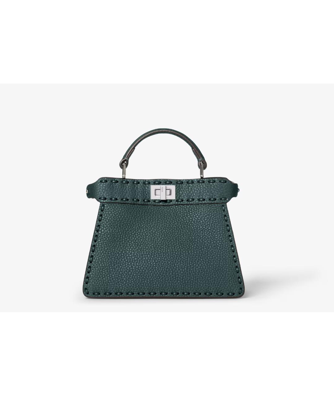 FENDI Зеленая кожаная сумка тоут, фото 7