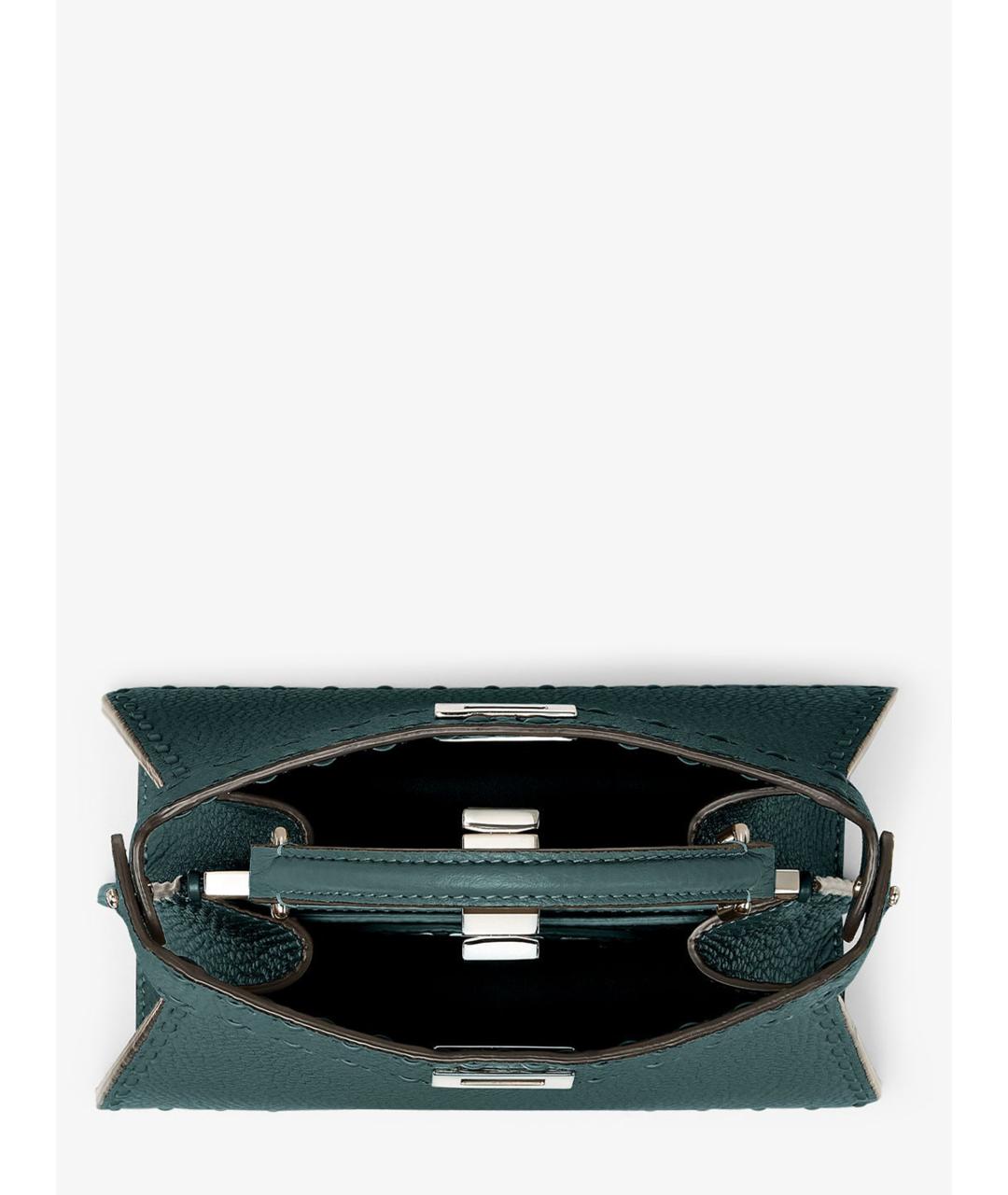 FENDI Зеленая кожаная сумка тоут, фото 3