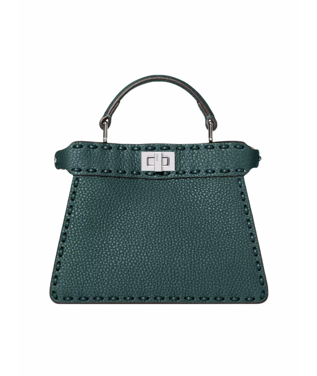 FENDI Зеленая кожаная сумка тоут, фото 1